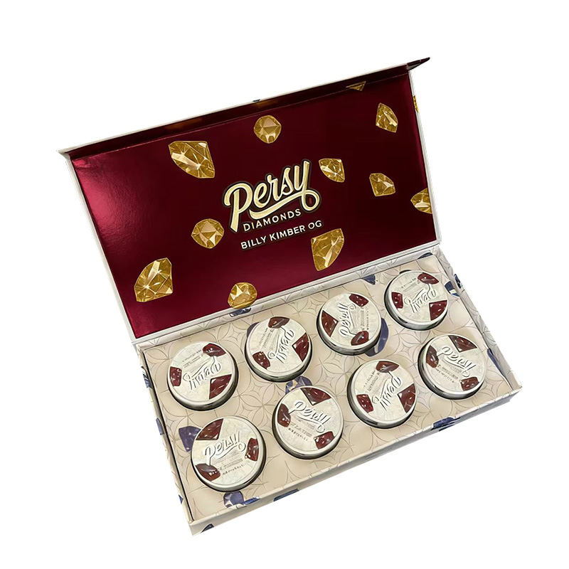 Burgundy multi-cavity packaging box