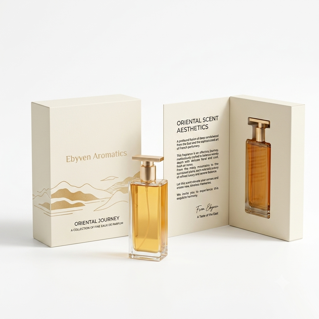 Cream mountain pattern flip perfume case