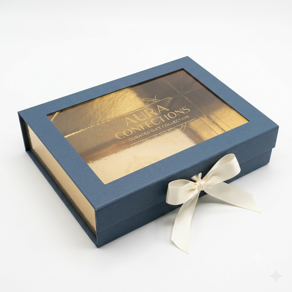 Blue ribbon window packaging case