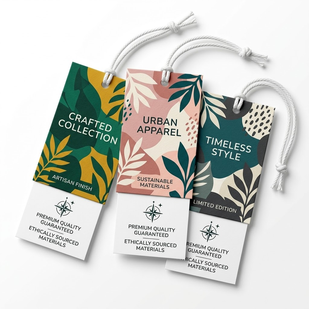 Botanical pattern hang tags