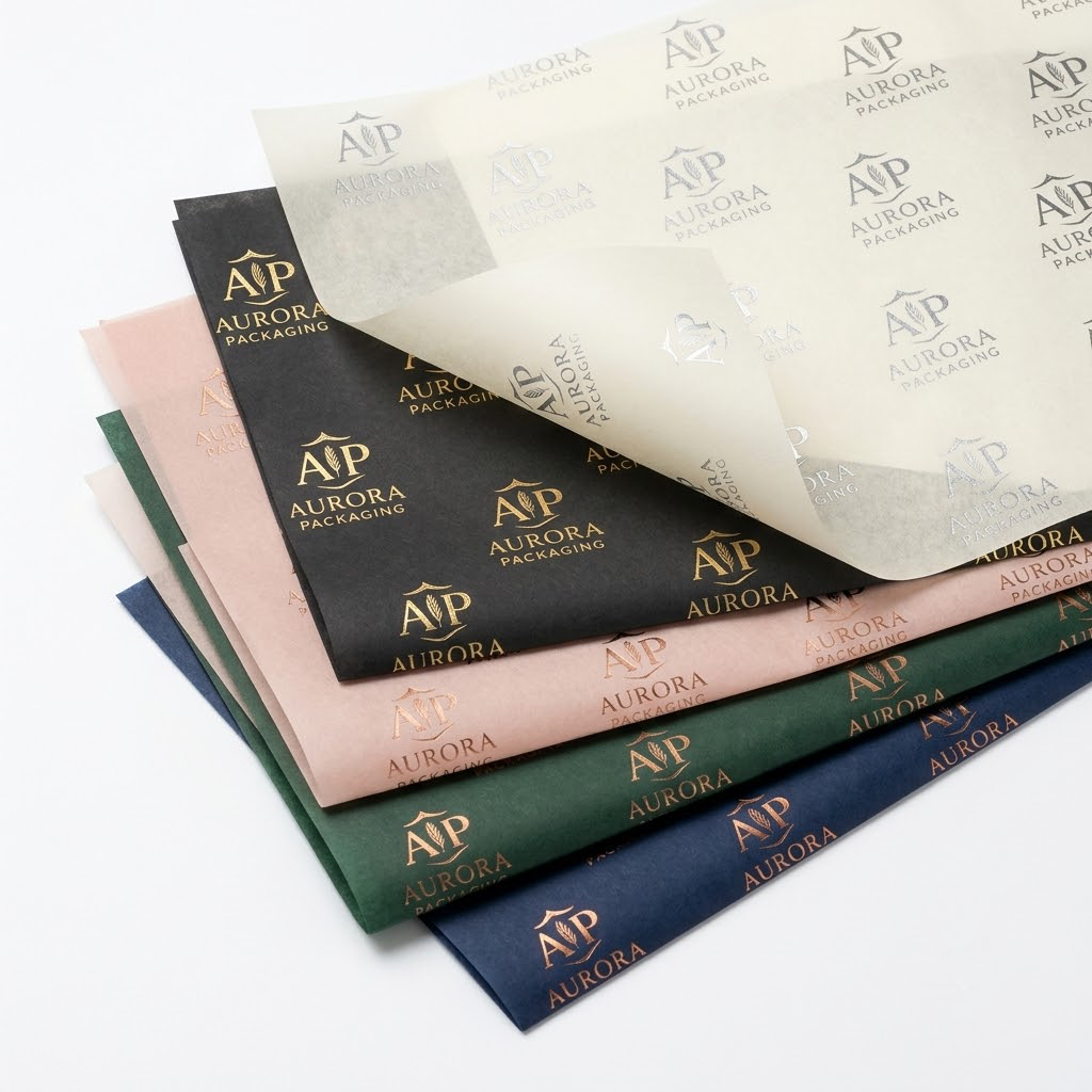 Multi-color gold print tissue paper